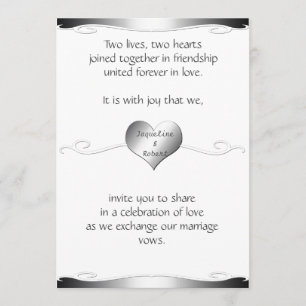 Argent de faire-part de mariage-coeur et de rotati