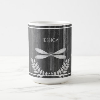 Argent Dragonfly Russe Personnalisé café Mug
