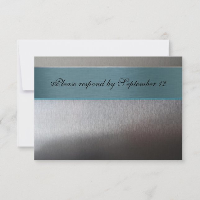 Argent et bleu Aqua rsvp avec enveloppe (Devant)