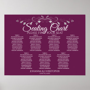 Argent et châssis Chic 7 Table Mariage Tableau de 