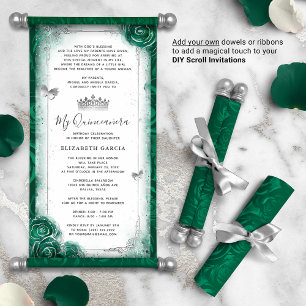 Argent et coing vert do-it-yourself Scroll Invitat