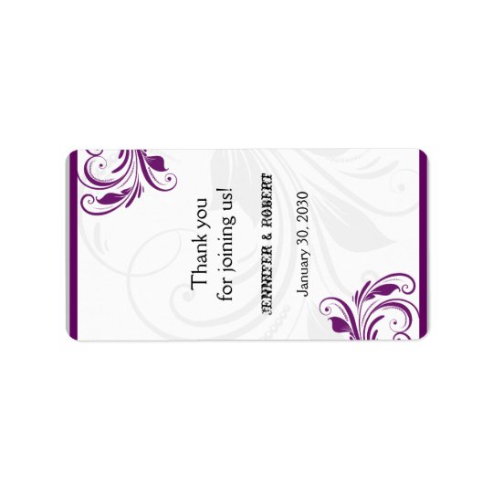 Argent et étiquette floral pourpre de baume à