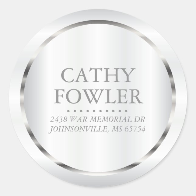 Argent et Étiquettes blancs (Devant)