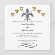 Argent et faire-part de mariage de Gold Fleur de