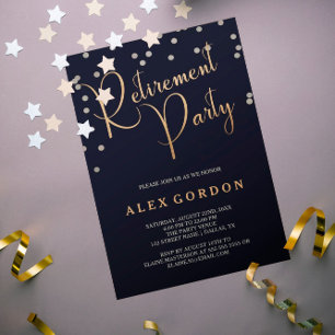 Argent et or   Confetti   Invitation de la partie