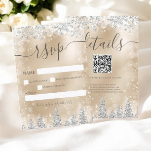 Argent et or neige pin Noël hiver rsvp