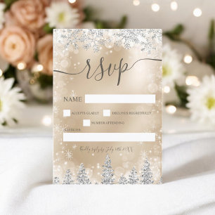 Argent et or neige pin Noël hiver rsvp
