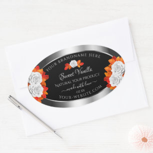 Argent et produits noirs Étiquettes Roses blanches