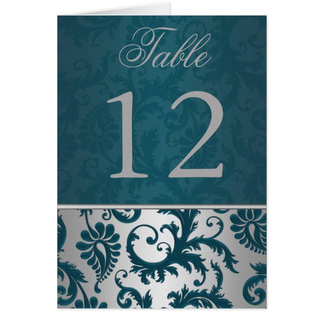 Argent et Turquoise Damask II Numéro de tableau Ca (Devant)