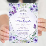 Argent et violet Mis Quince Invitation d'anniversa<br><div class="desc">Argent et violet Mis Quince Invitation d'anniversaire</div>