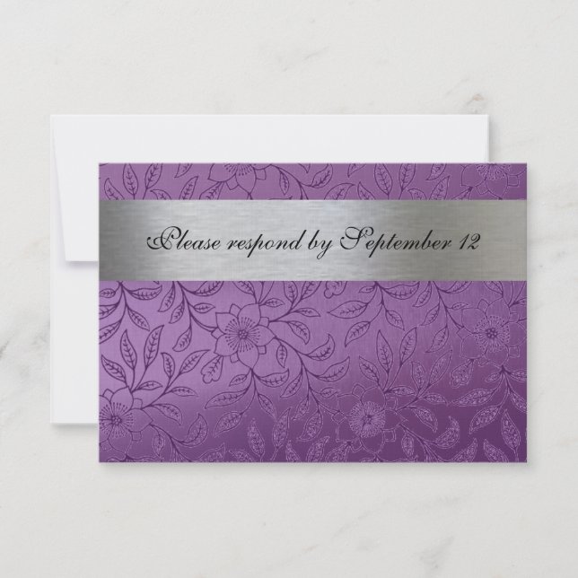 Argent et violet rsvp avec enveloppe (Devant)