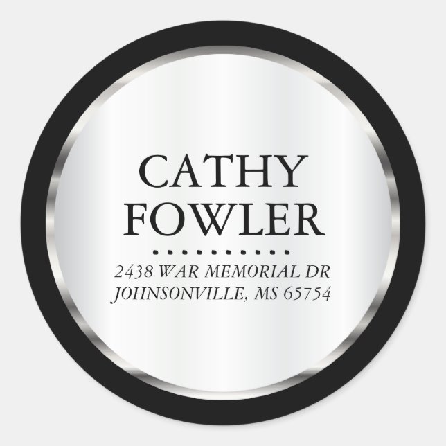 Argent, Étiquettes noirs et blancs (Devant)