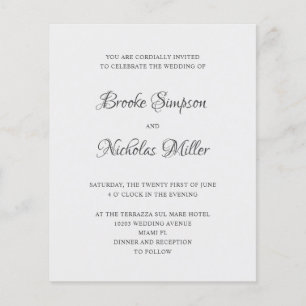 ARGENT FAIBLE COÛT Simple Élégant Mariage minima