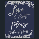 Argent feuille amour marine bleu gris signe mariag<br><div class="desc">L'amour est doux. Veuillez prendre un soin .Feuille de feuille de papier d'argent bleu marine gris signe mariage</div>