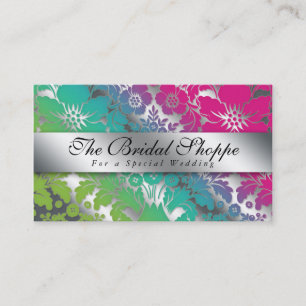 Argent floral PGB de damassé de carte de visite d