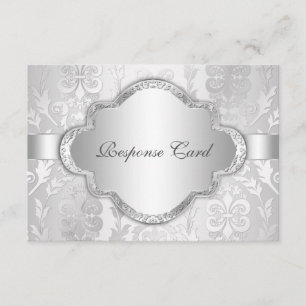 Argent floral RSVP de remous de damassé élégante