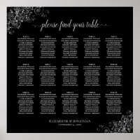 Argent Frills Black 15 Table Mariage Tableau de si