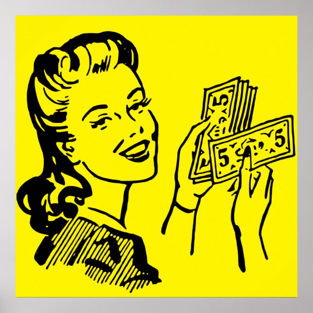 Argent Girl Pop Art Grand Poster (Devant)