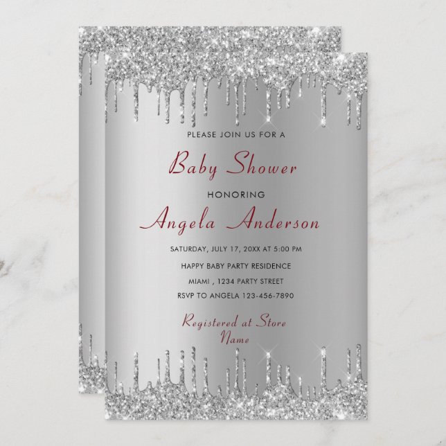 Argent Gold Drivers Baby Boy Shower Invitation Car (Devant / Derrière)