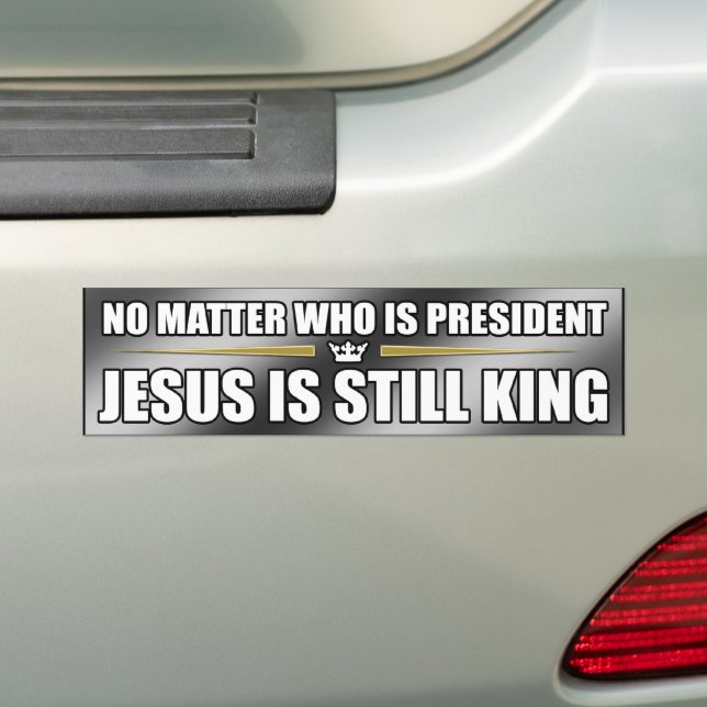 (Argent) Jésus Est Encore Un Sticker De Bumper Roi (En voiture)