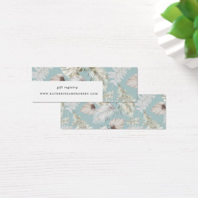 argent luxueux feuillage tropical carte Mariage (Bureau)