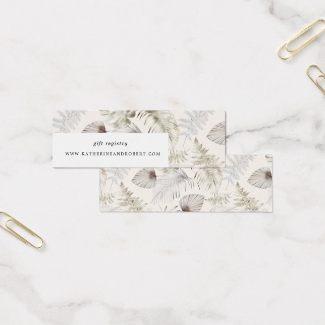 argent luxueux feuillage tropical carte Mariage (Bureau)