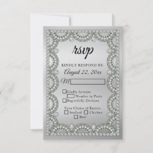 ARGENT Mariage diamant Anniversaire RSVP