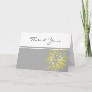 Argent Moderne et Fleur de Bouton d'Or Merci