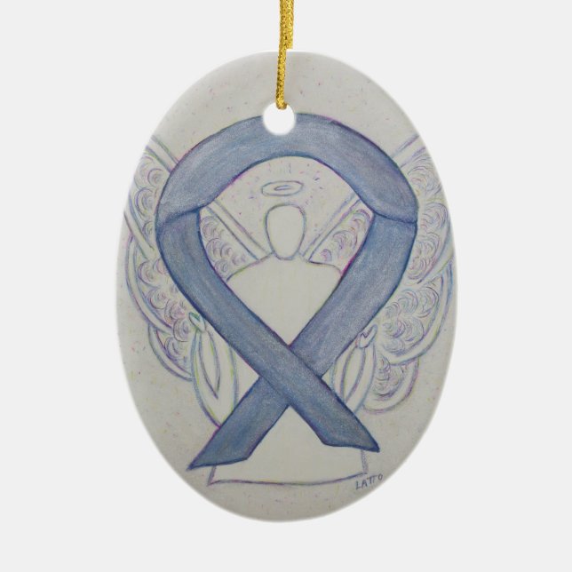 Argent Mystic Awareness Ribbon Angel Ornement (Devant)