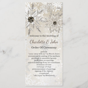 argent or snowflakes programmes de mariage d'hiver