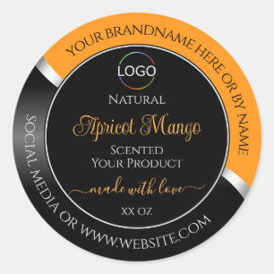 Argent orange noir Wavy avec Étiquettes de produit