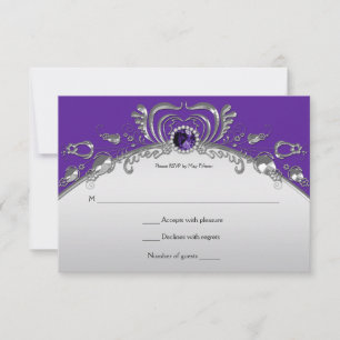 Argent Orné Fissures de pierres violettes RSVP