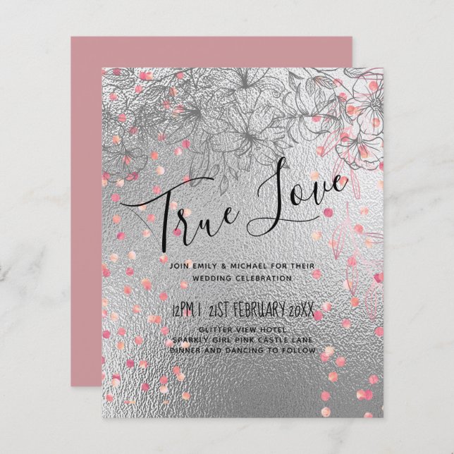 Argent Rosegold MARIAGE Parties scintillant métall (Devant / Derrière)