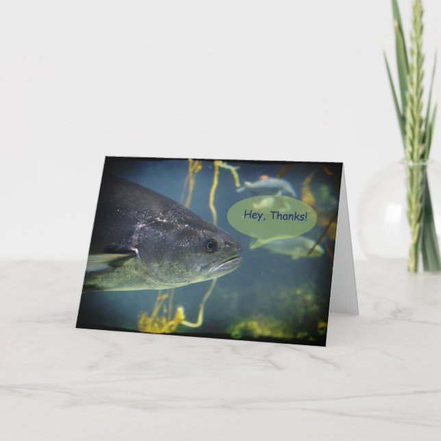 Argent Saumon Carte de remerciements Black Edge (Devant)