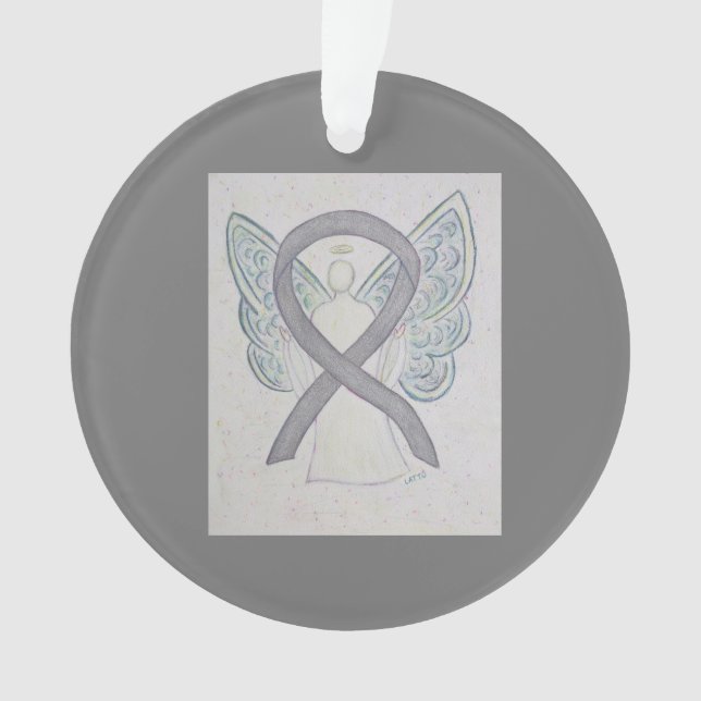 Argent Sensibilisation Ruban Angel Ornements (devant)