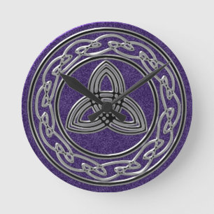 Argent sur Roue Celtique Violet et Horloge Trinity