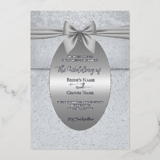 Argent Vintage avec Faire-part de mariage Bow