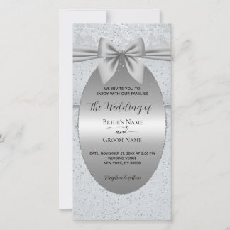 Argent Vintage avec Faire-part de mariage Bow
