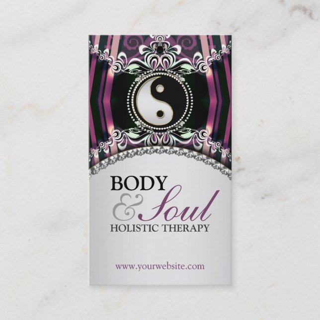 Argent violet New Age Yin Yang + Carte de visite d (Devant)