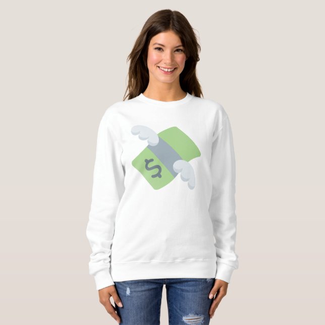 argent volant émoji femmes sweatshirt (Devant entier)