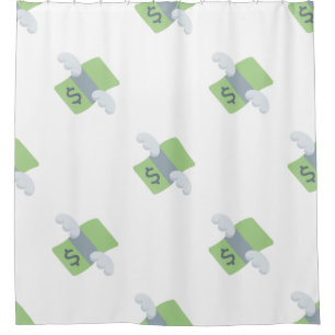 argent volant émoji salle de bain rideau de douche