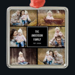 Argenté Carré Collage couleur modifiable ornement photo<br><div class="desc">Gardez vos clés en sécurité et spectaculaires avec un porte - clé personnalisé. Conçu par Berry Berry Sweet,  papeterie moderne et cadeaux personnalisés. Visitez notre site Web à l'adresse www.berryberrysweet.com pour voir toutes nos gammes de produits.</div>