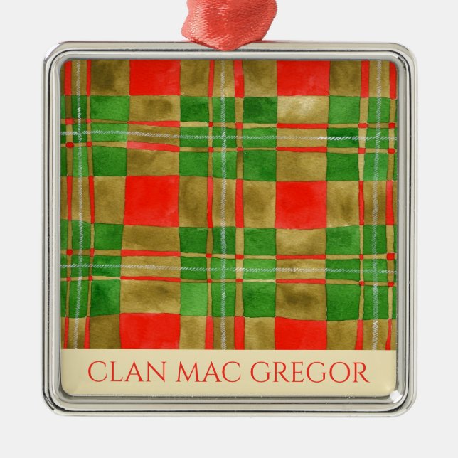 Argenté CLAN MAC GREGOR Premium Carré Ornement (Devant)
