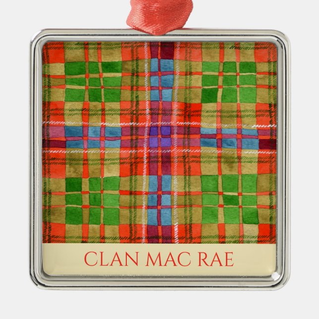 Argenté CLAN MAC RAE Premium Carré Ornement (Devant)