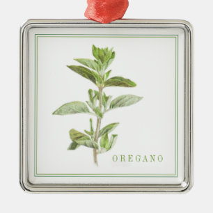 Argenté FRESH OREGANO Ornement carré de luxe