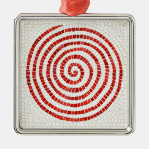 Argenté MOSAÏQUE À MOULETTE Ornement carré de luxe