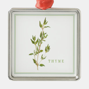 Argenté ORNEMENT Carré THYME Premium FRAIS