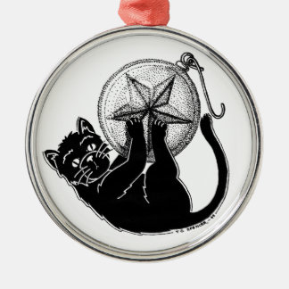 Argenté Ornement rond de Kitty d'ornement