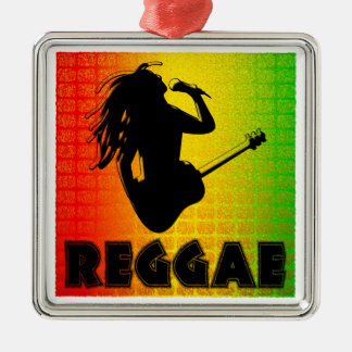 Argenté Reggae Rastafarian Premium Carré Ornement