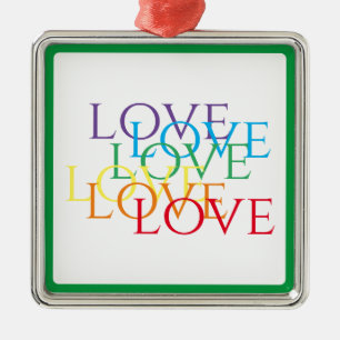 Argenté RINBOW LOVE Premium Carré Ornement - Vert